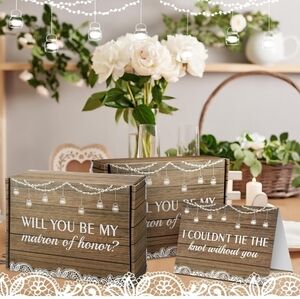 8 Pack Rustic Bridesmaid Proposal Boxes Rustic Bridesmaid Gift Box Rustic Bridal